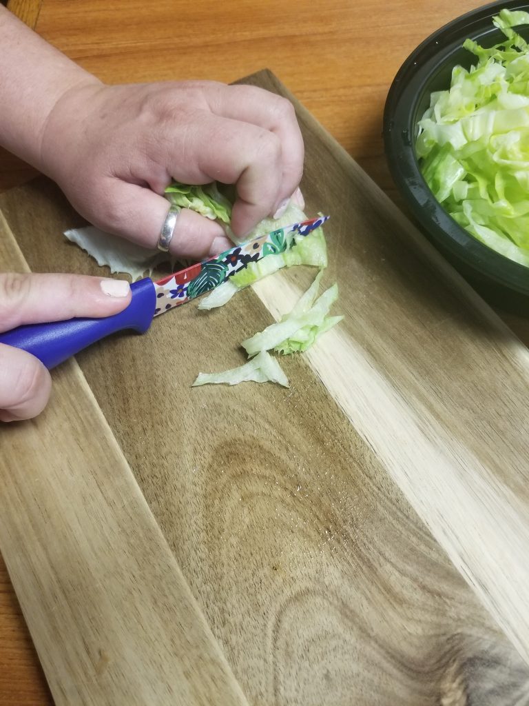 picture of lettuce being sliced